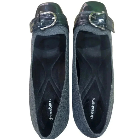 Dress Barn Black Cap Toe Wedge - Picture 1 of 7